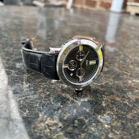 Dolce & Gabbana Men's DW0486 Multifunction Black Leather With Black Dial Watch - Picture 3 of 4